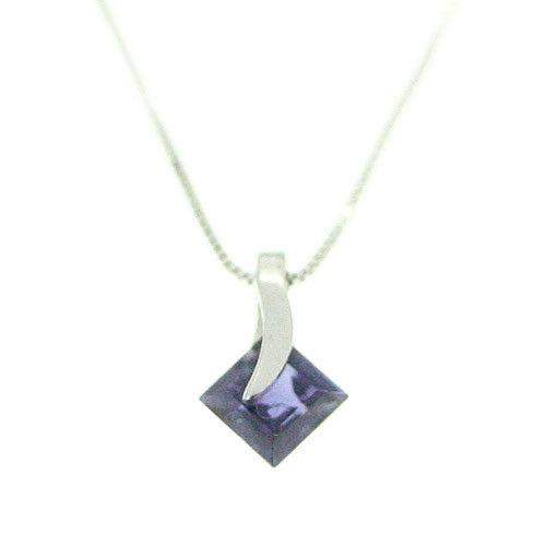 9ct White Gold And Iolite Pendant -A6734-Ogham Jewellery