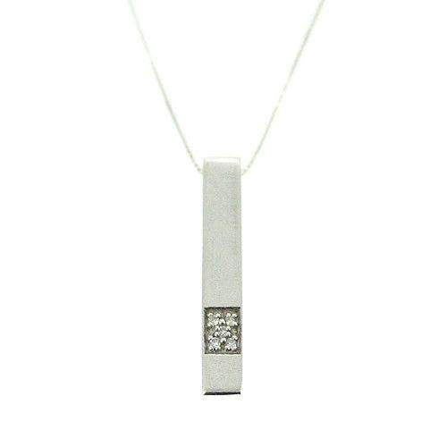 9ct White Gold & Diamond Pendant-PD112-Ogham Jewellery