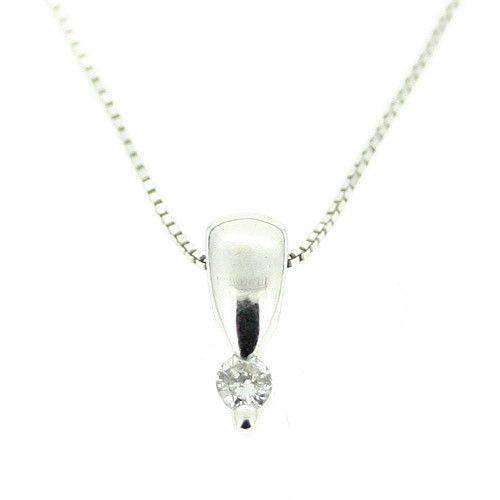 9ct White Gold &amp; Diamond Pendant -TER-Ogham Jewellery