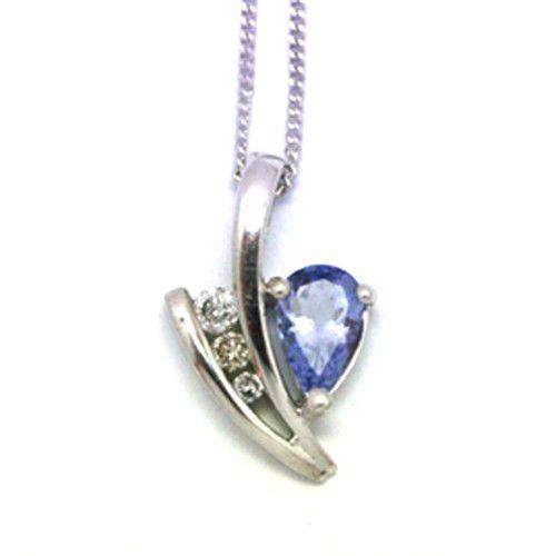 9ct White Gold Tanzanite Pendant 13178-Ogham Jewellery