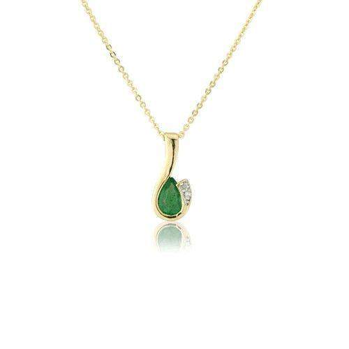 9ct Yellow Gold Emerald Birthstone - MMCH038-6YDE-Ogham Jewellery