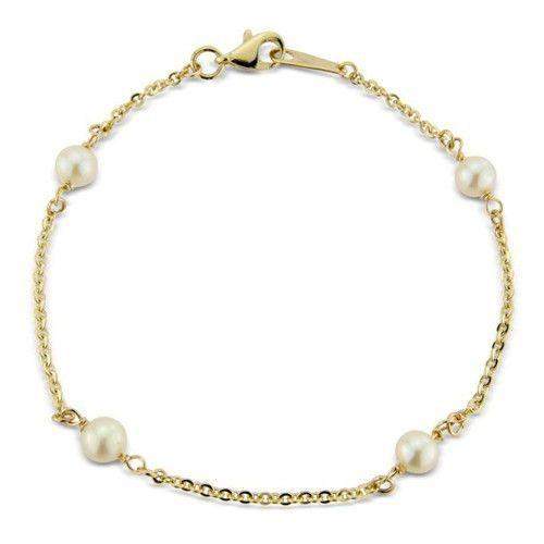 9ct Yellow Gold &Pearl Bracelet- MM2U22-7CP-Ogham Jewellery