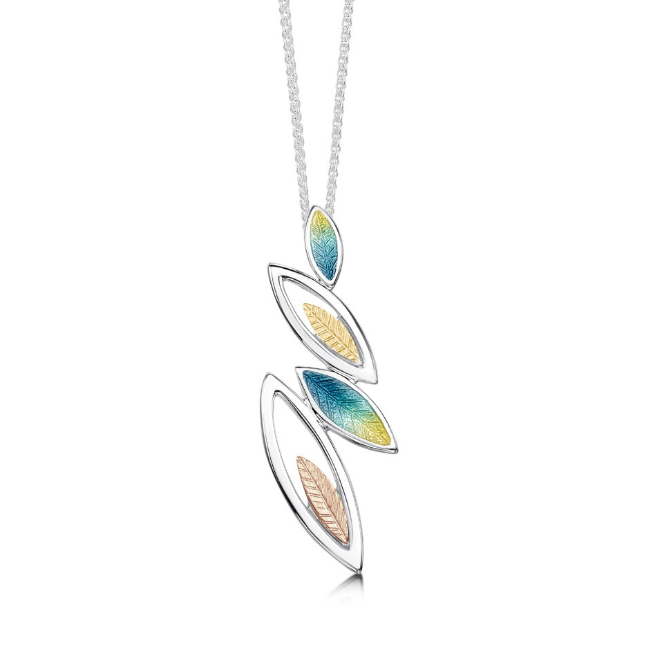 Seasons Sterling Silver and Gold Leaf Pendant - SYR-EP265 Sheila Fleet