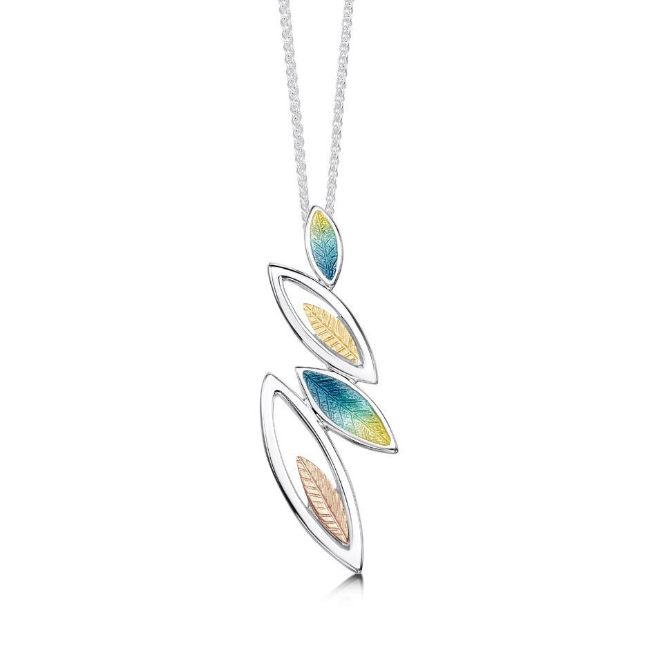Seasons Sterling Silver and Gold Leaf Pendant - SYR-EP265