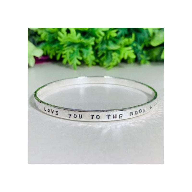 Affirmation Bangle - "Love you to the Moon and Back"