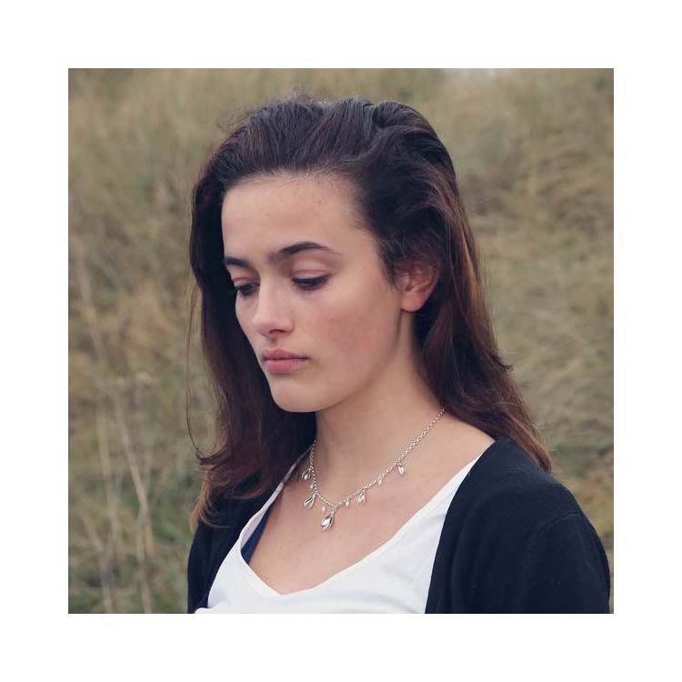 Silver Snowdrop Necklace-N17115