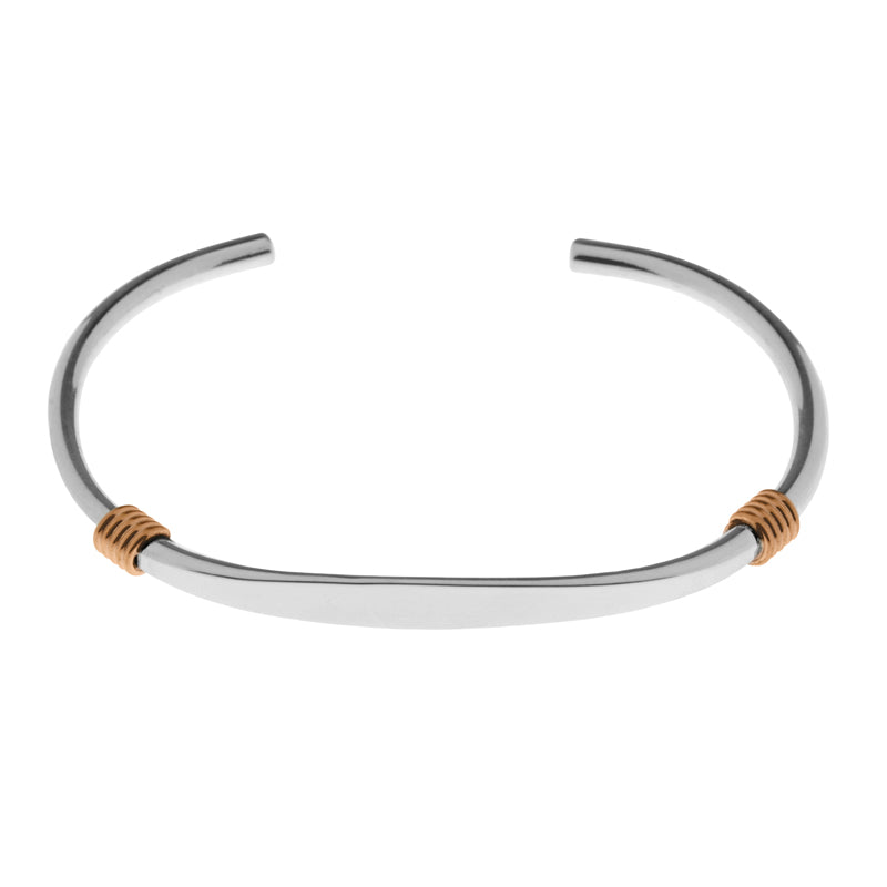 Silver Bangle with Copper Details - B0495