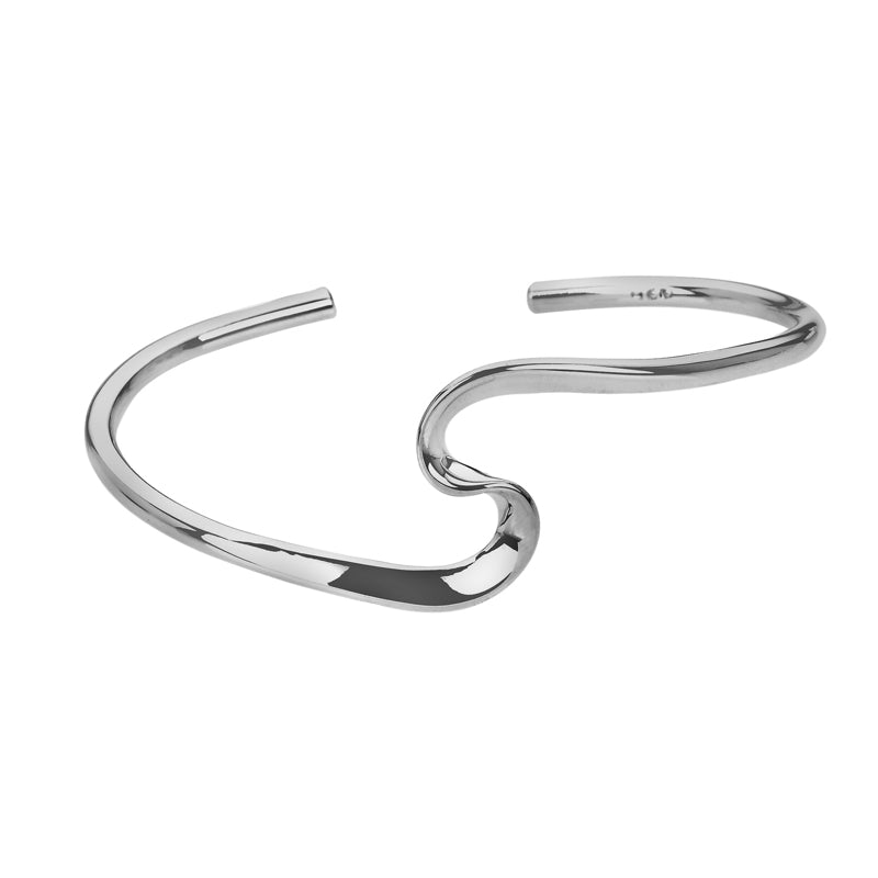 Contemporary Twisted Sterling Silver Bangle - BT0805