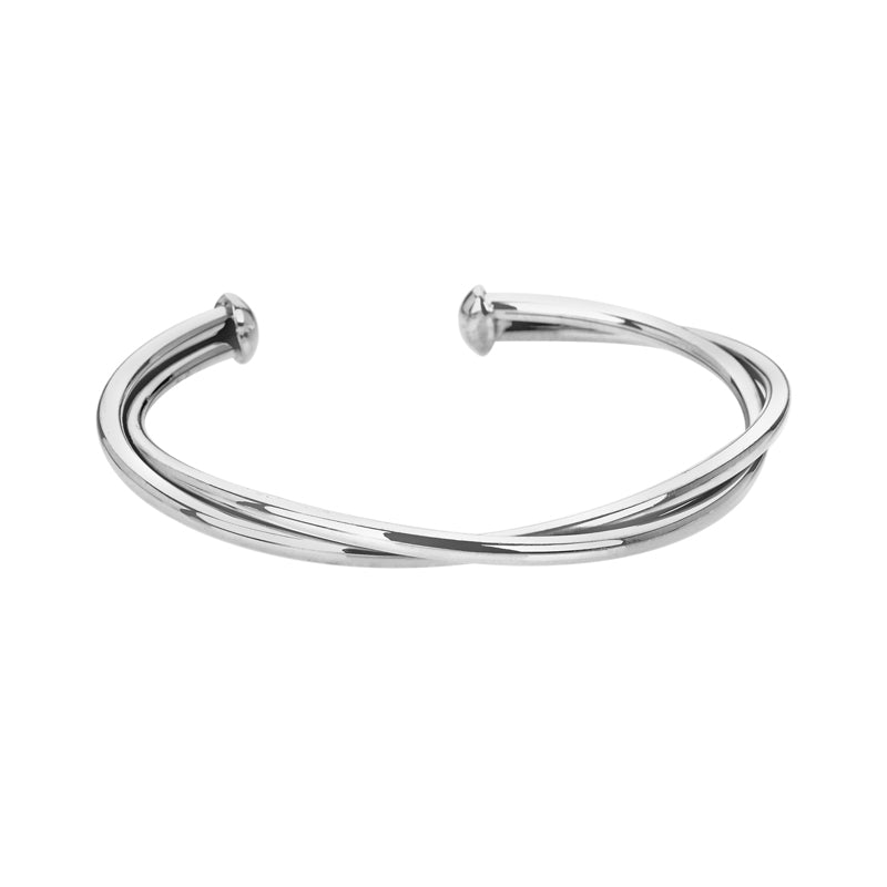 Contemporary Sterling Silver Bangle - BT1208