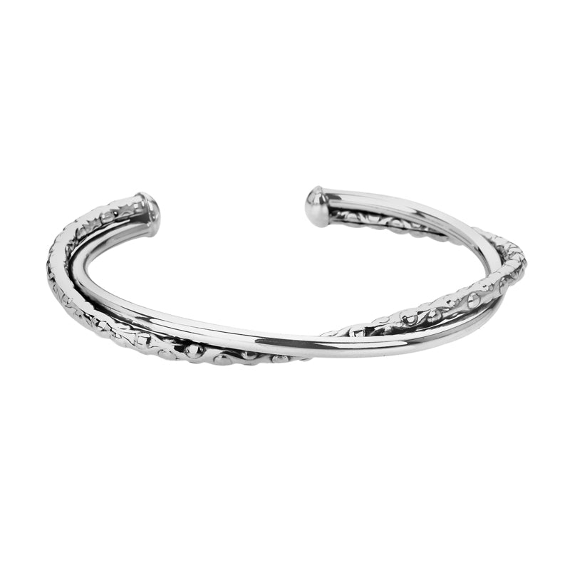 Contemporary Sterling Silver Bangle - BT1599