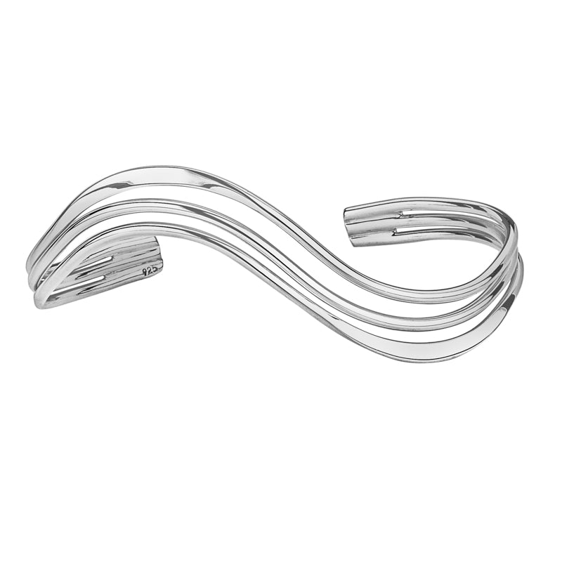 Wave Sterling Silver Bangle - BT2335 Tianguis Jackson