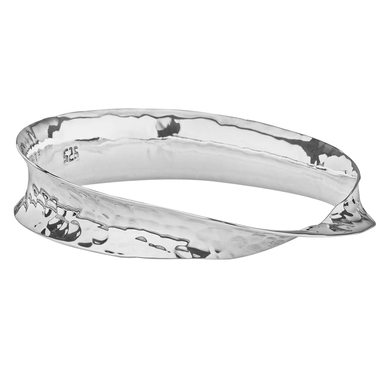 Large Textured Sterling Silver Bangle - BT1882 Tianguis Jackson