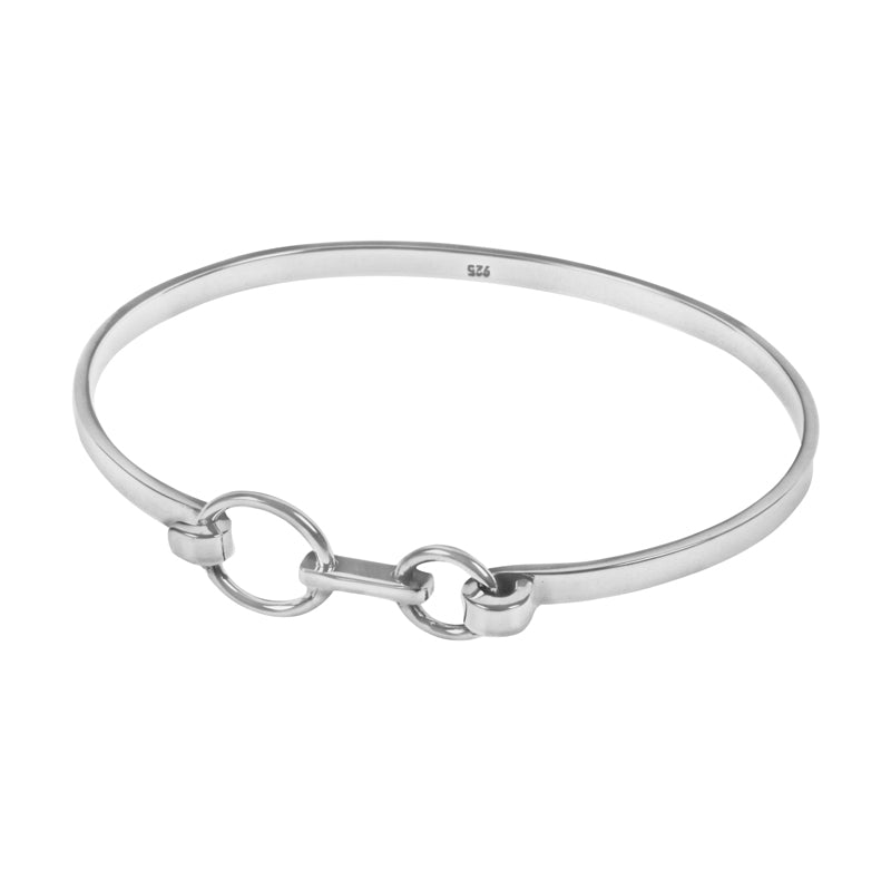Sterling Silver Bangle With Clasp - BT2083 - Ogham Jewellery