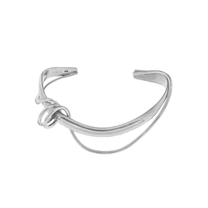 Contemporary Sterling Silver Bangle  - BT2097