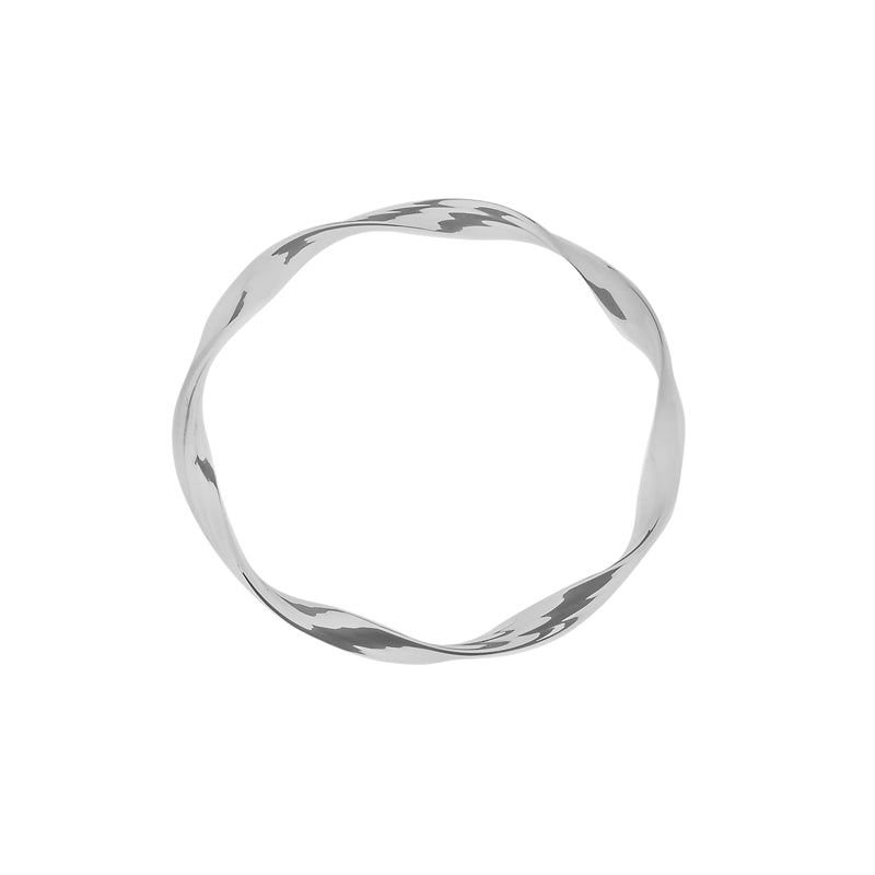 Twisted Sterling Silver Bangle  - BT2109