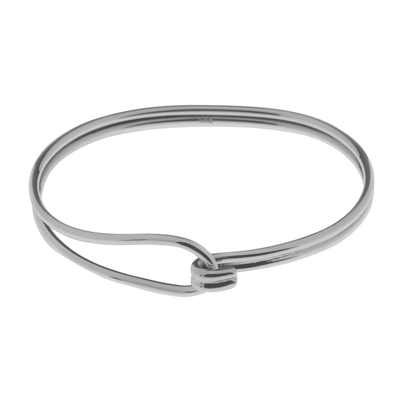 Sterling Silver Bangle With Fastener - BT2124