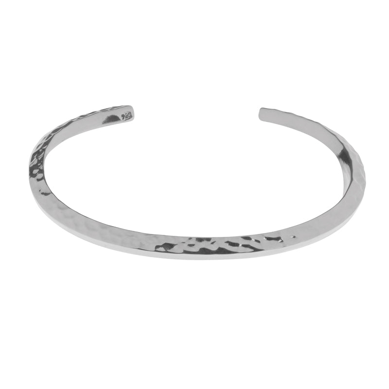 Sterling Silver Textured Open Bangle - BT2125