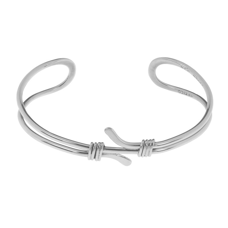Sterling Silver Contemporary Open Knotwork Bangle - BT2128
