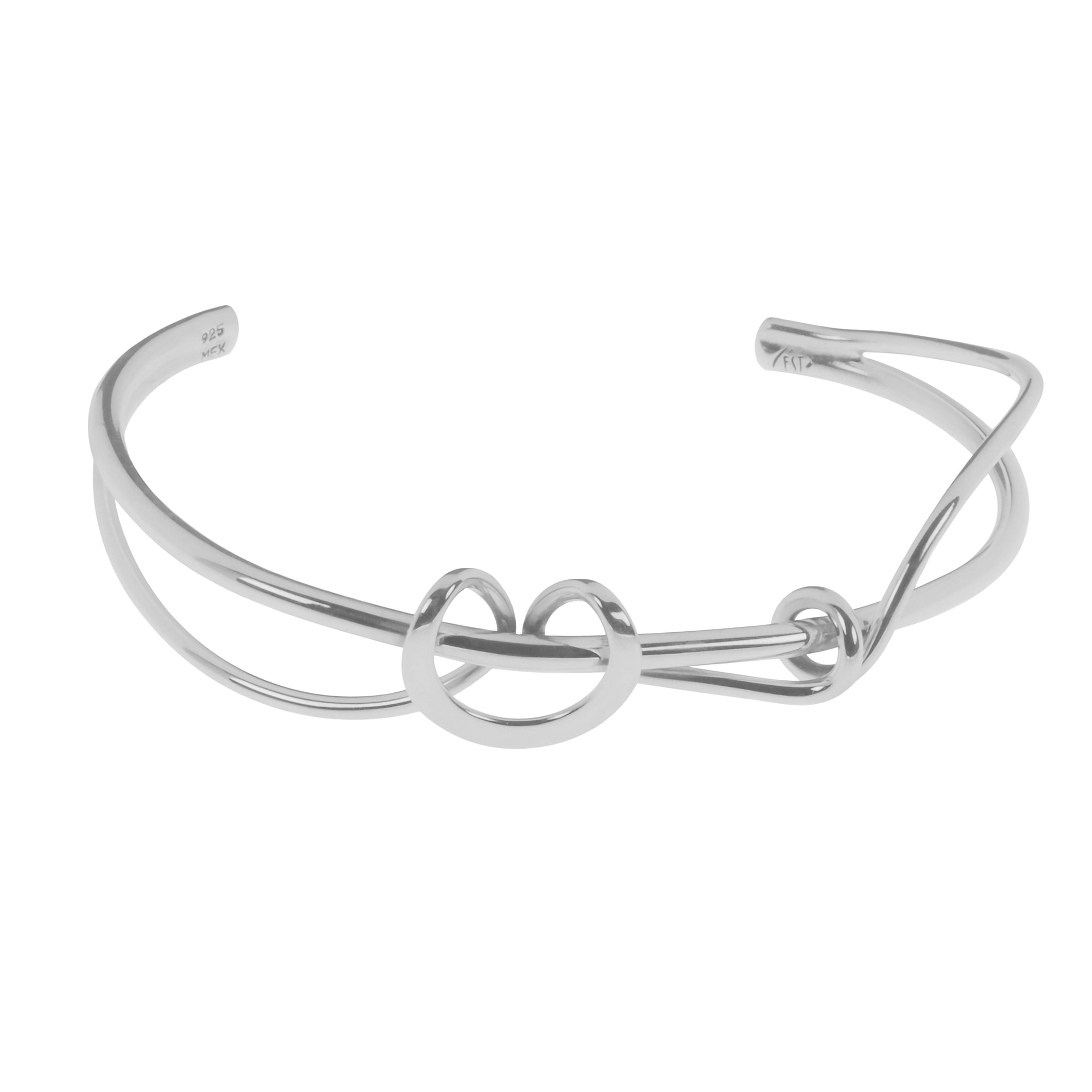 Sterling Silver Open Knot Bangle - BT2135