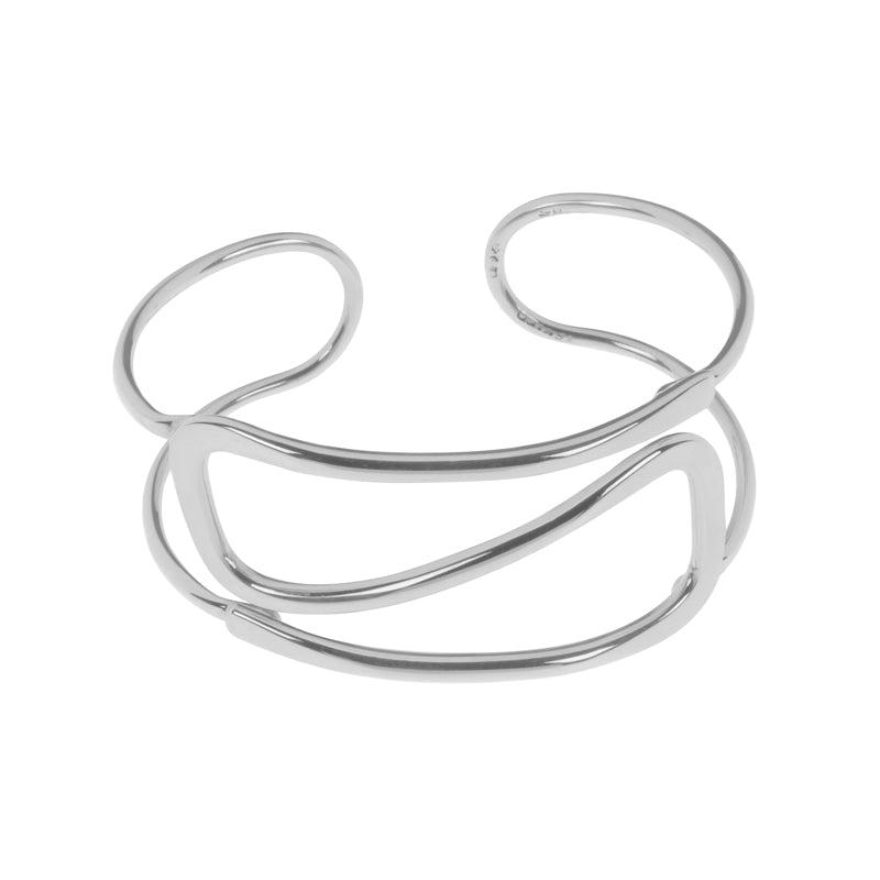 Sterling Silver Open Wave Bangle - BT2136 Tianguis Jackson