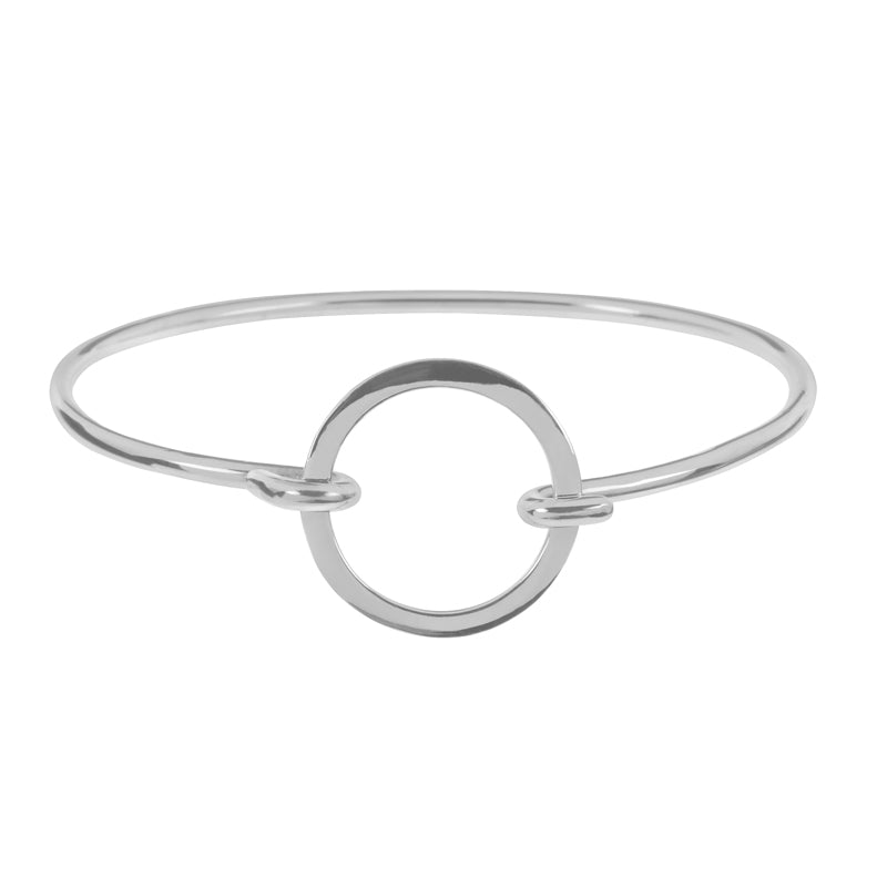 Sterling Silver Circle Bangle - BT2151