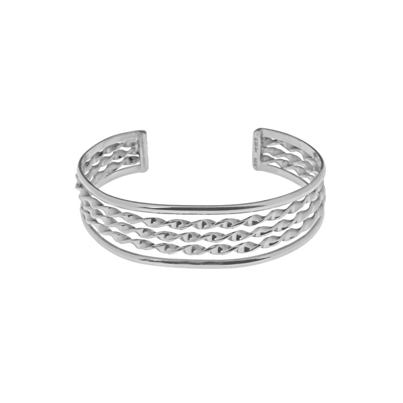 Sterling Silver Twisted Bangle - BT2166