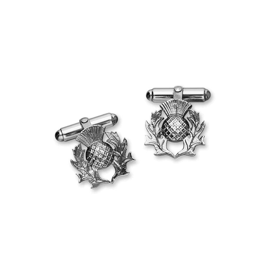 Sterling Silver Thistle Cufflinks - CL209 Ortak