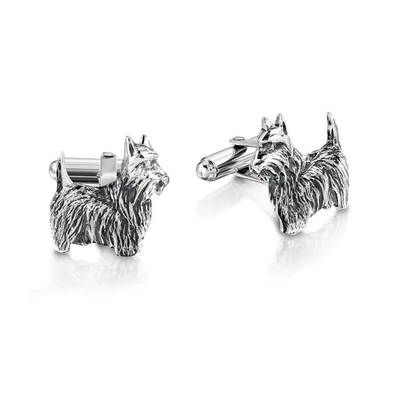 Scottie Dog Sterling Silver Cufflinks - CL281 Sheila Fleet