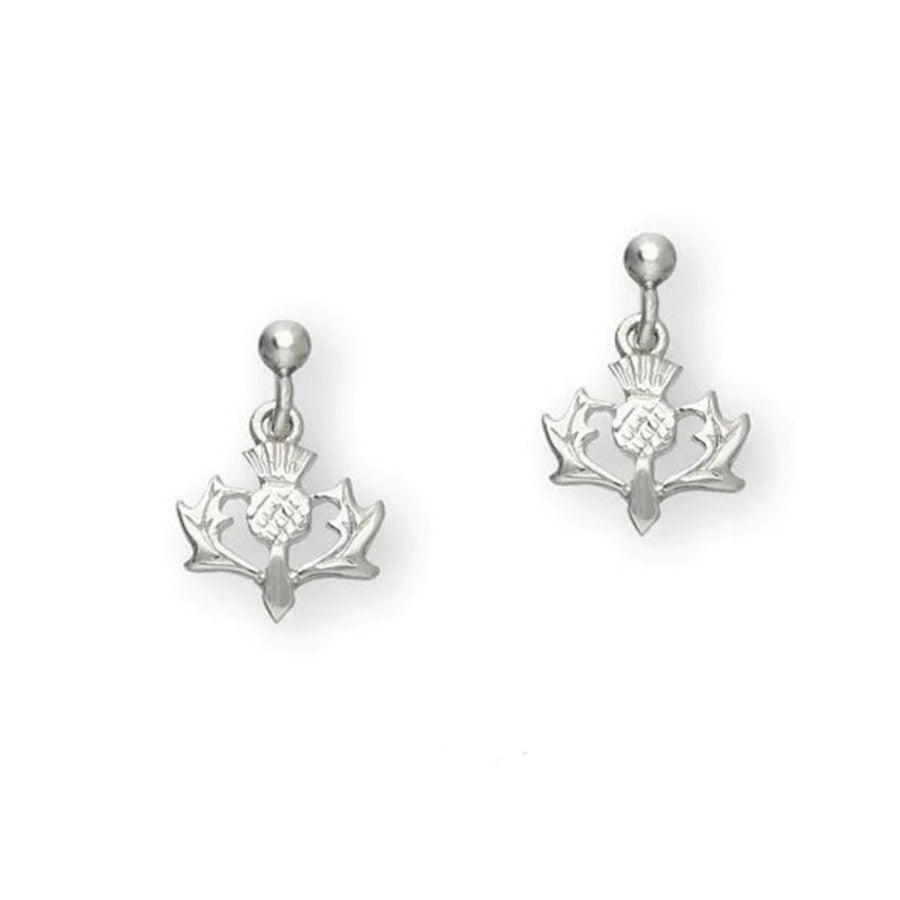 Sterling Silver Thistle Drop Earrings - E150 Ortak