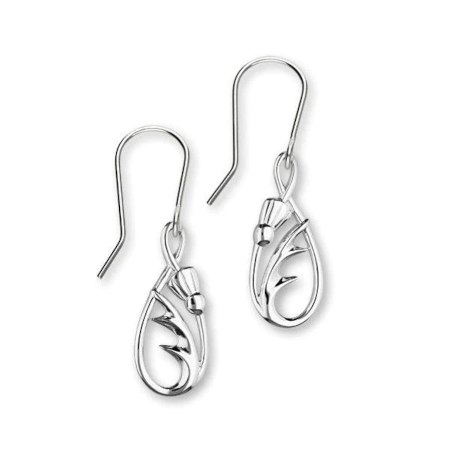 Sterling Silver Thistle Drop Earrings - E1519