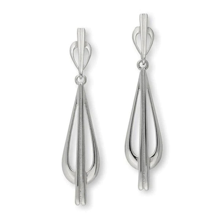 Sterling Silver Mackintosh Drop Earrings - E266