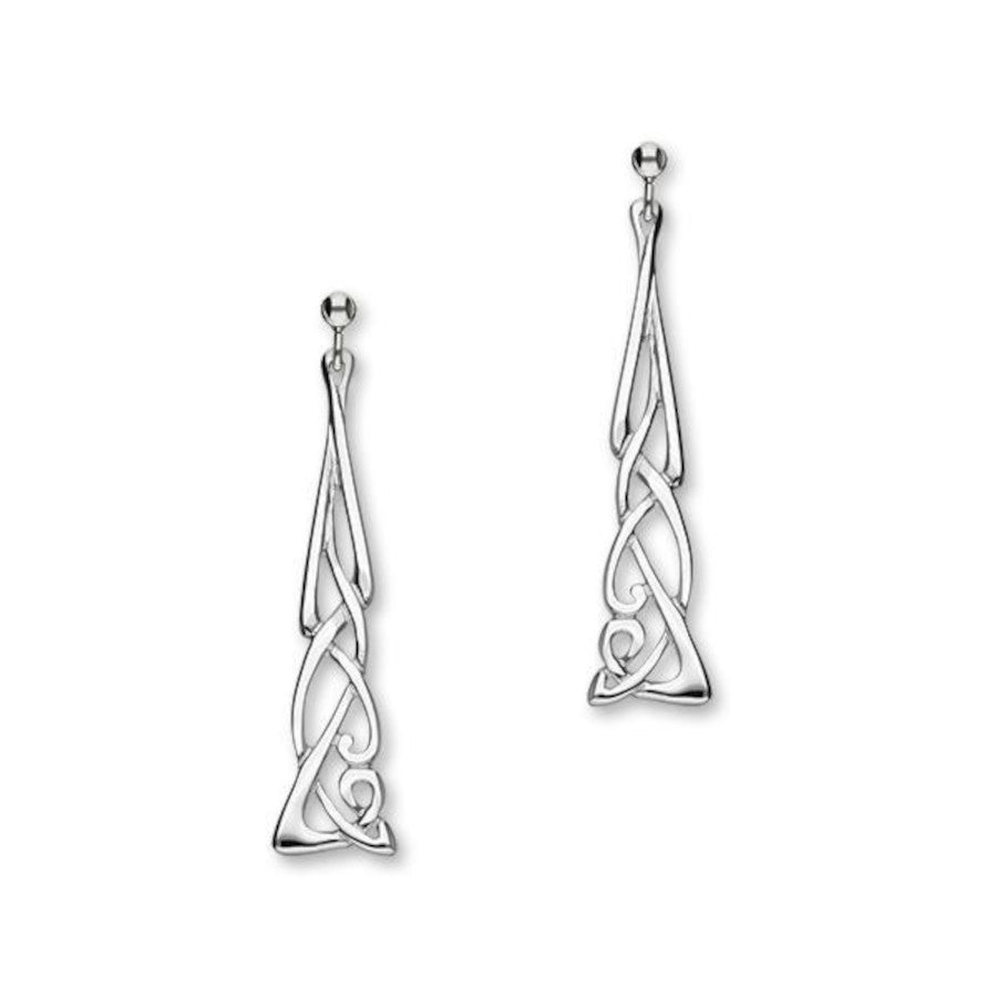 Sterling Silver Celtic Drop Earrings - E329