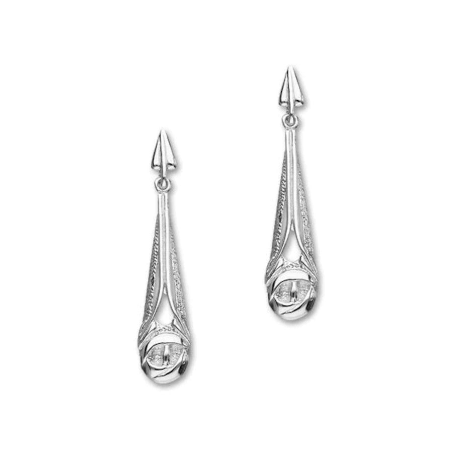 Sterling Silver Mackintosh Drop Earrings - E516