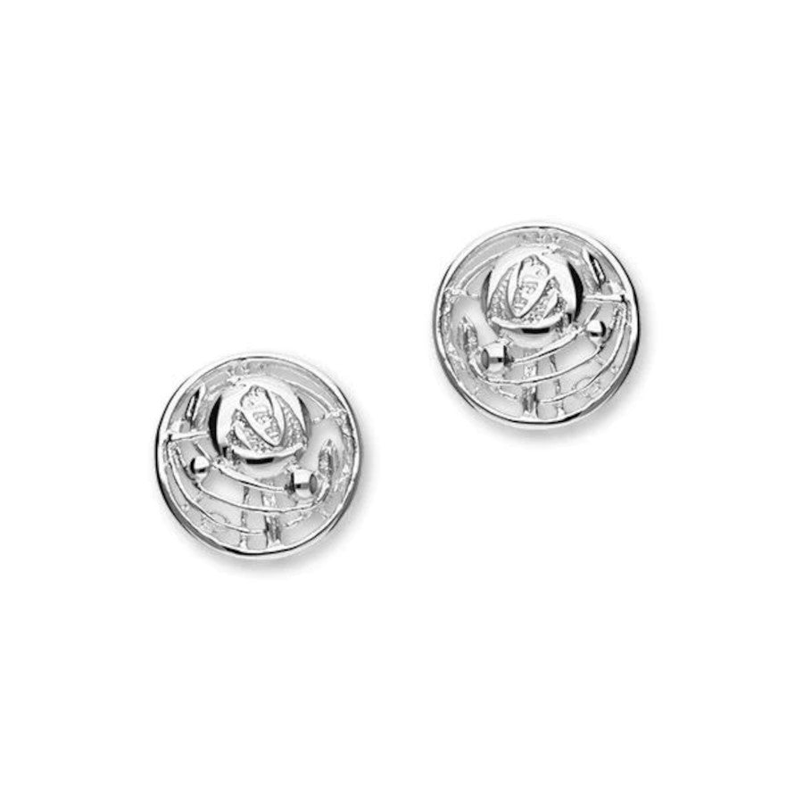Sterling Silver Mackintosh Stud Earrings - E520 Ortak