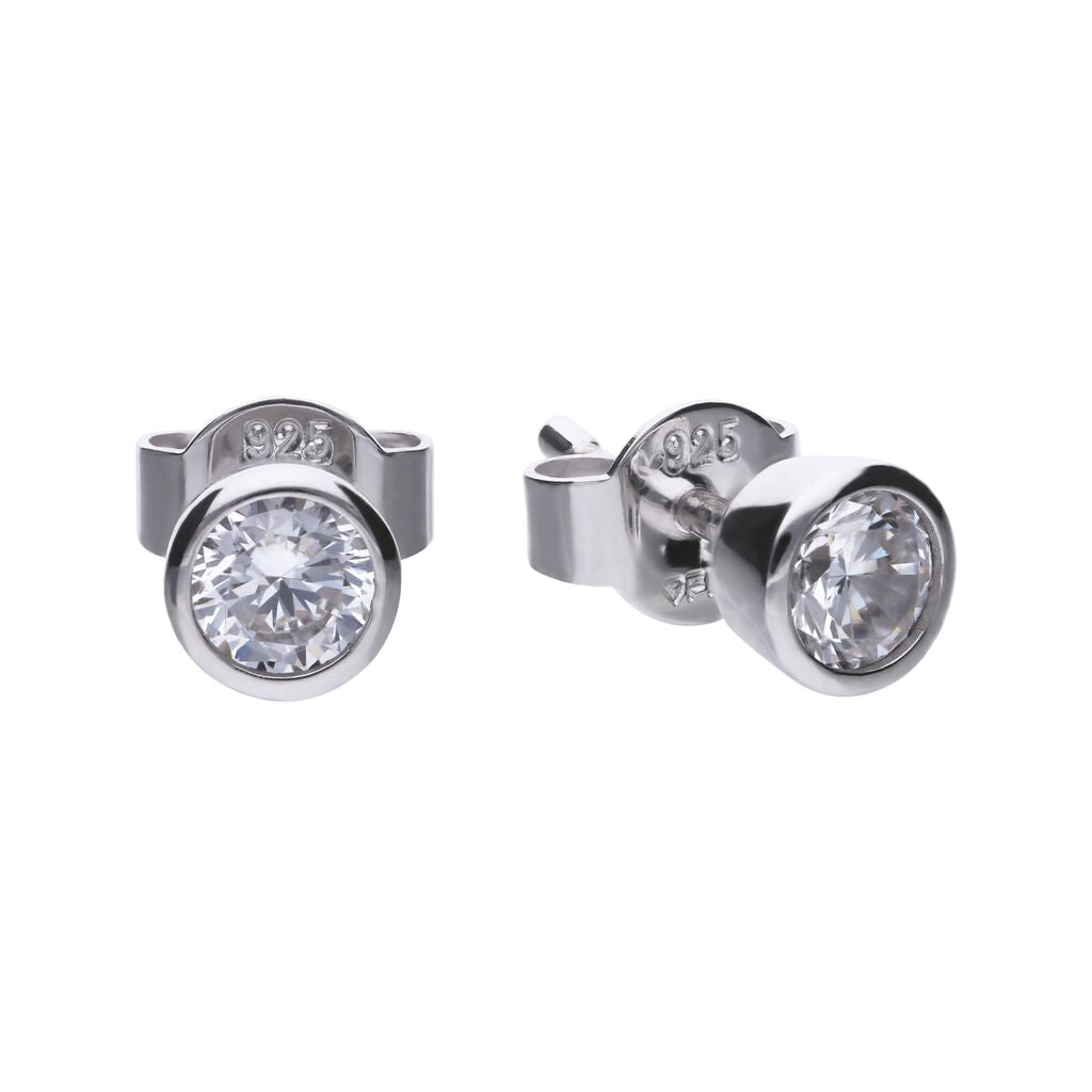 Bezel Set 0.50 Carat Zirconia Earrings - E5617