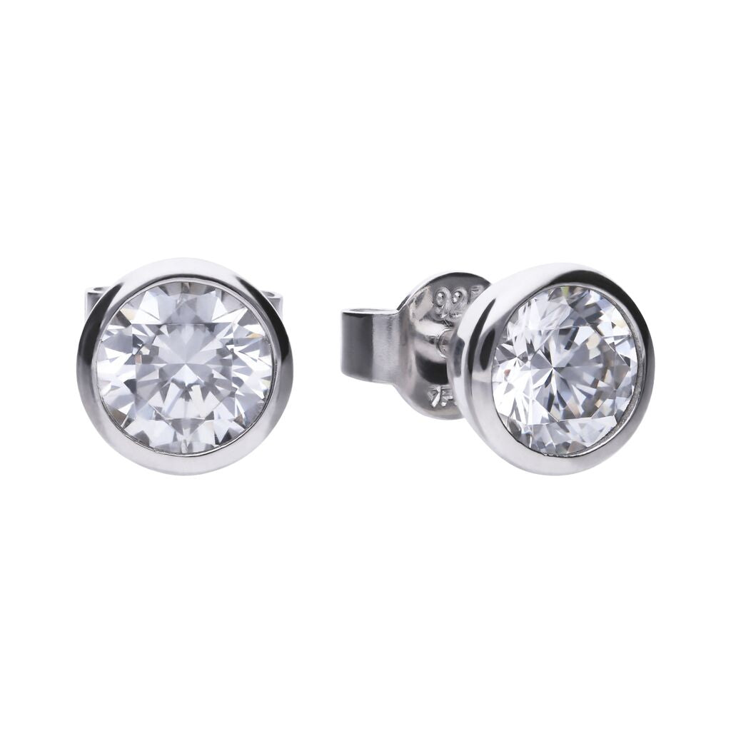 Bezel Set 1.50 Carat Zirconia Earrings - E5619