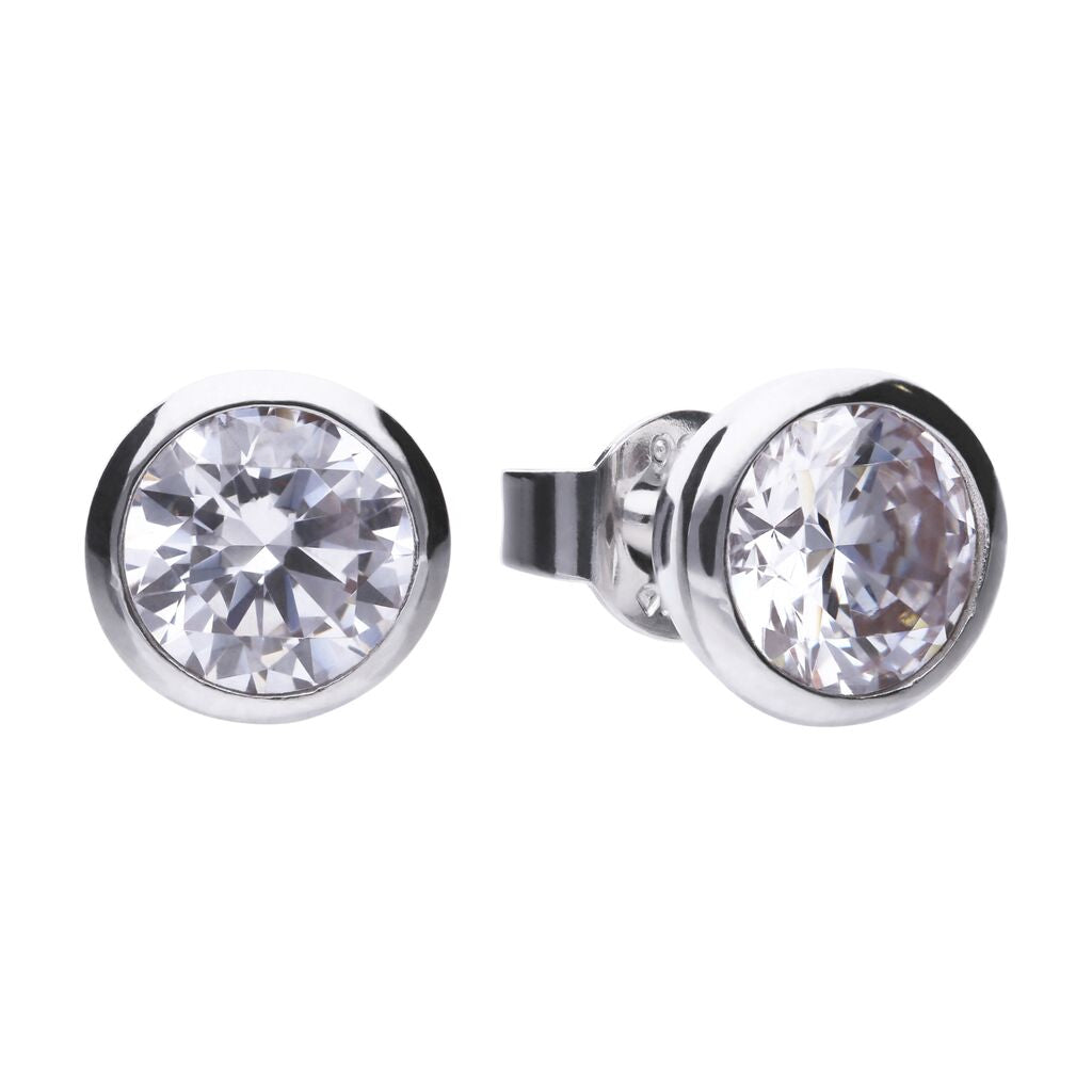 Bezel Set 2 Carat Zirconia Earrings - E5620