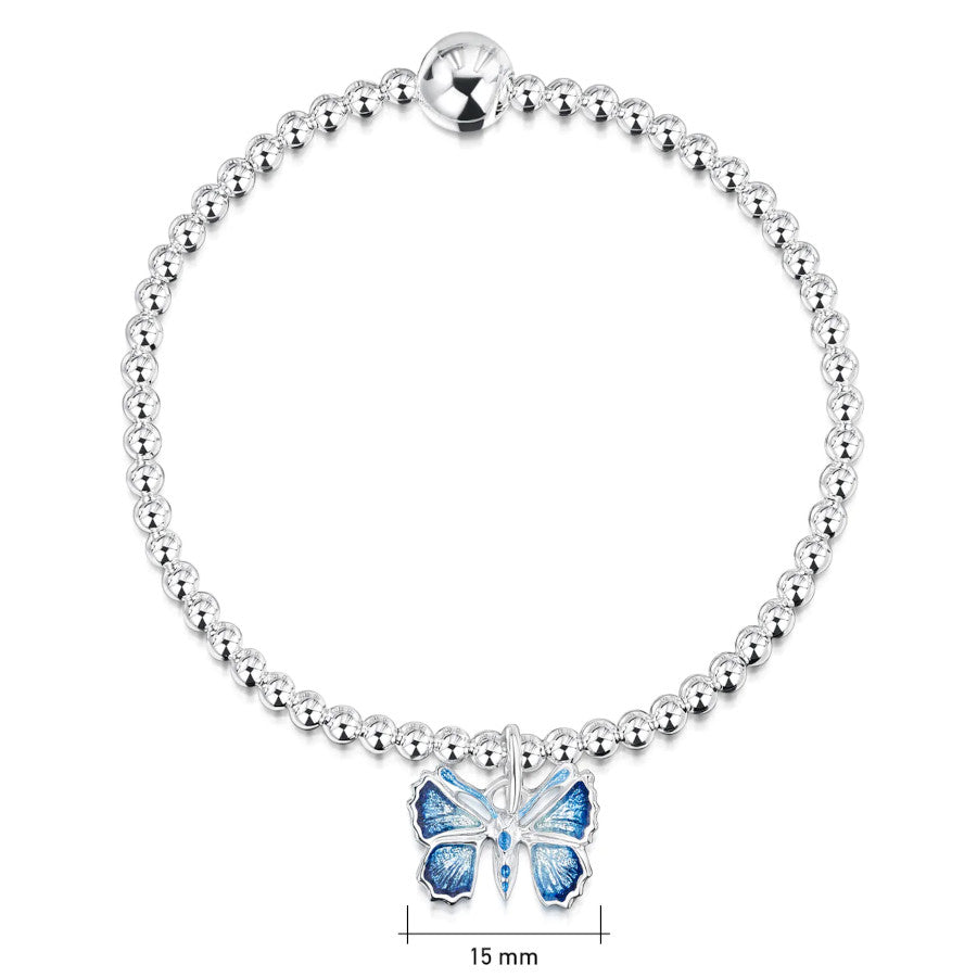 Butterfly Sterling Silver And Enamel Bracelet - EBL0286-HOLLY Sheila Fleet