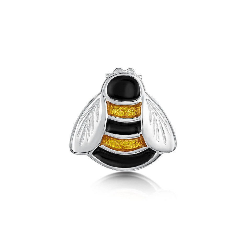 Bumblebee Sterling Silver And Enamel Brooch - EBX273-YELBK