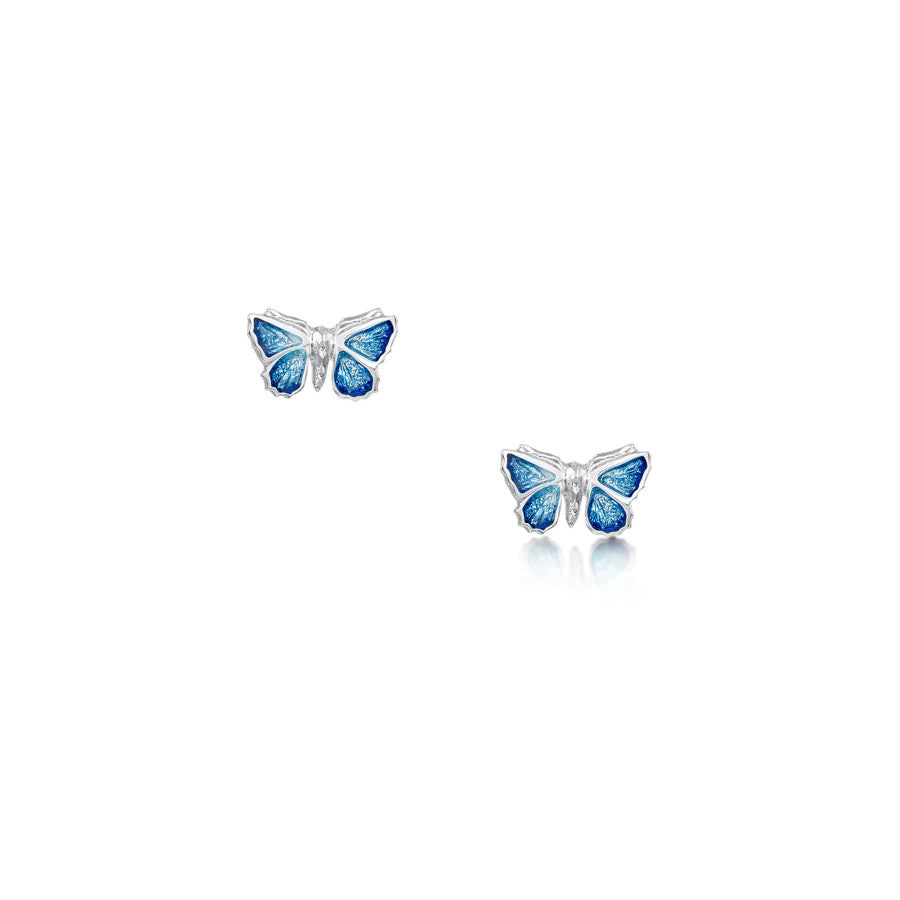 Butterfly Sterling Silver and Enamel Stud Earrings - EE0286-HOLLY
