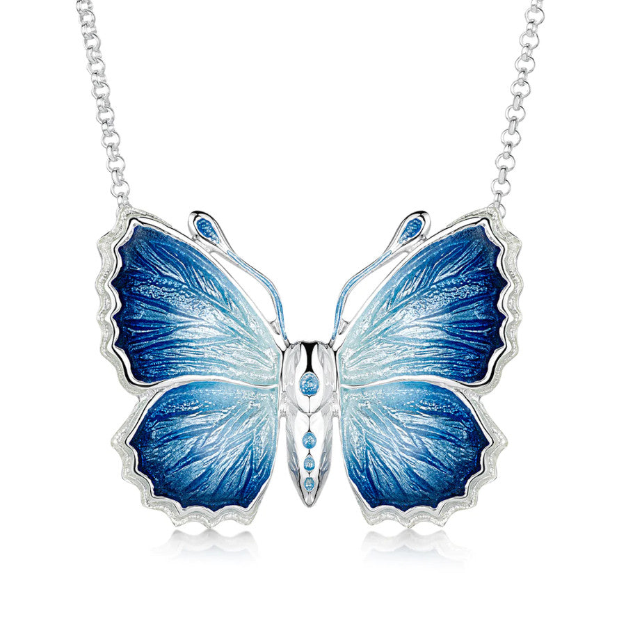 Butterfly Sterling Silver and Enamel Necklace - ENX286-HOLLY
