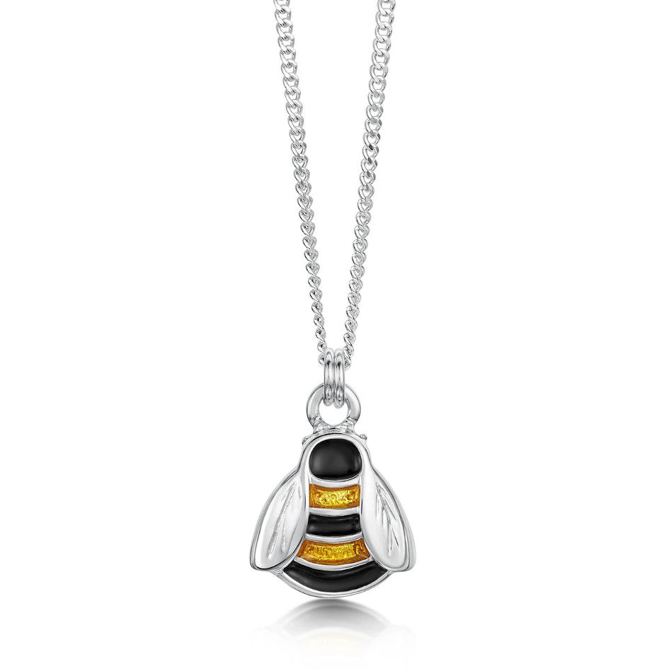Bumblebee Sterling Silver And Enamel Pendant - EP273-YELBK Sheila Fleet