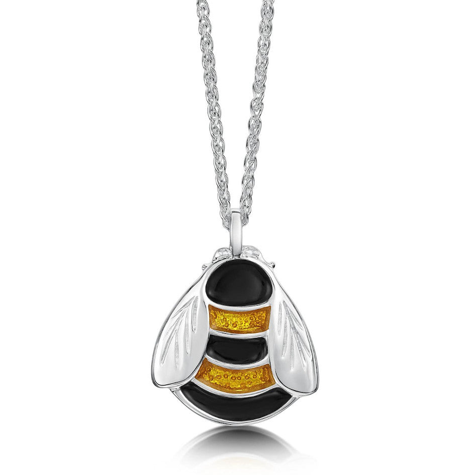 Bumblebee Sterling Silver And Enamel Pendant - EPX273-YELBK