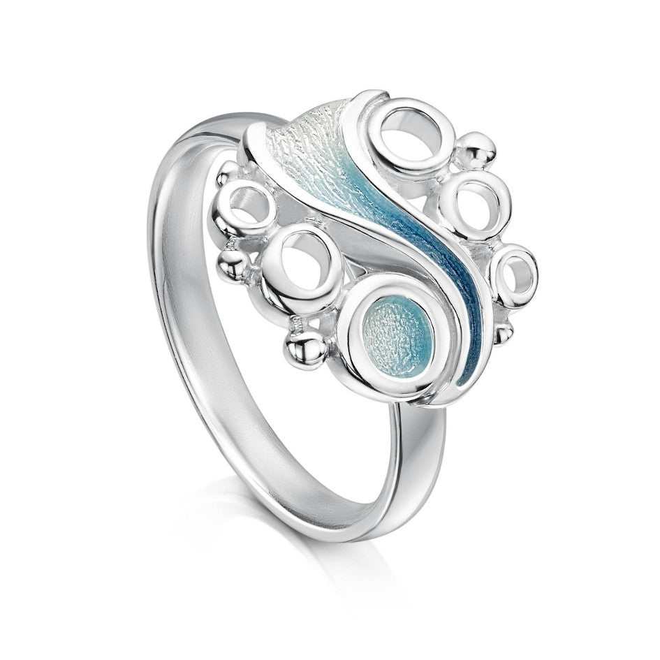 Arctic Stream Sterling Silver And Enamel Ring - ER267-ARCBL