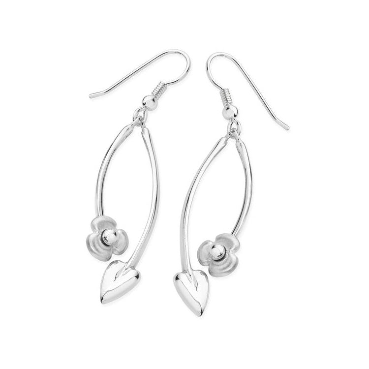 Elska Sterling Silver or Silver and 9ct Yellow Gold Drop Earrings - 13144