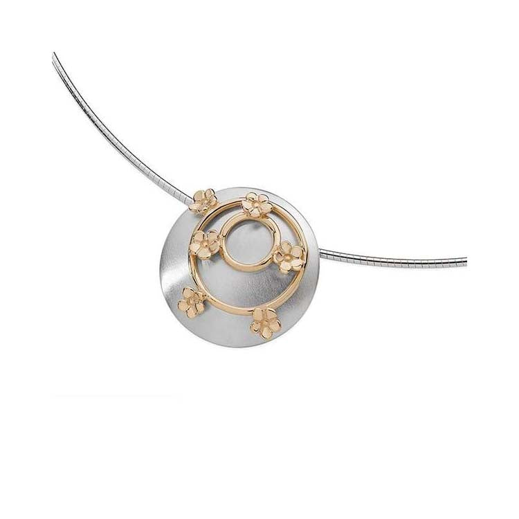 Forget Me Not Sterling Silver or Silver and 9ct Yellow Gold Necklet- 15133 Aurora