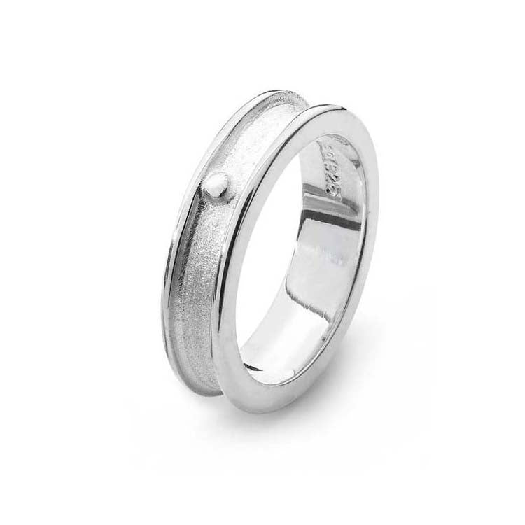 Fea Wide Side Sterling Silver Ring - 16059-2
