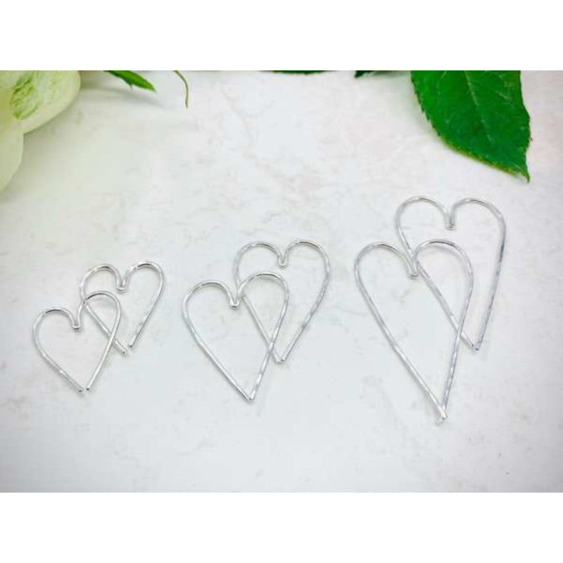 Heart Thread Through Hoop Earrings