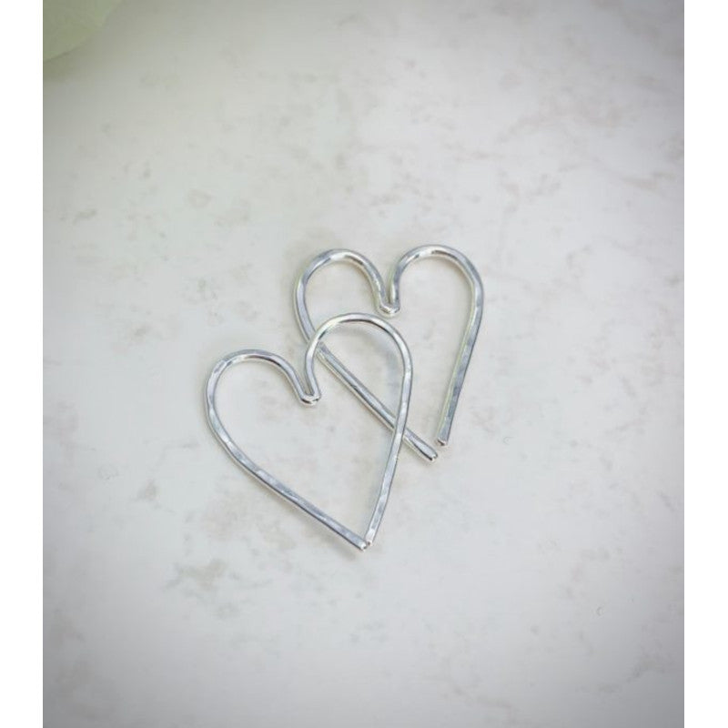 Heart Thread Through Hoop Earrings Ogham Jewellery