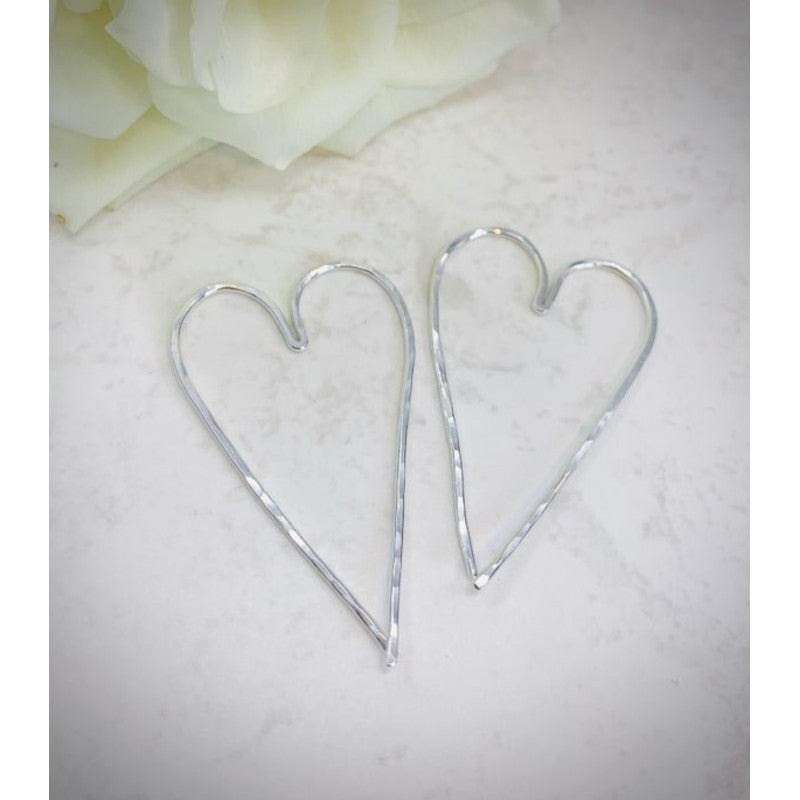 Heart Thread Through Hoop Earrings